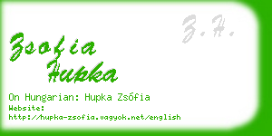 zsofia hupka business card